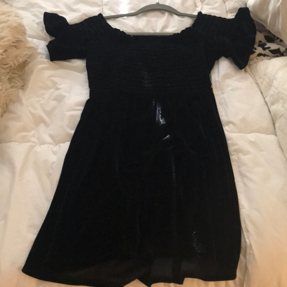 Off the shoulder velvet dress